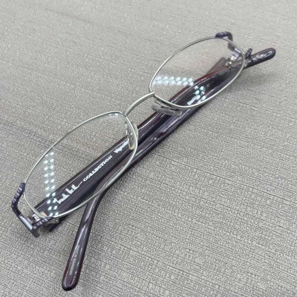 Nicole Miller Eyeglass Frames Women 49-15-130 Sterling Purple New Y2K Core